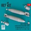 RESKIT RS48-0580 BLU-27A/B 750lb napalm bombs finned (MXU-469/B) or unfinned (2pcs) (A-1, A-4, A-7, A-26K, B-57, F-4, F-100, F-105 ) (3D Printed) (1/48)
